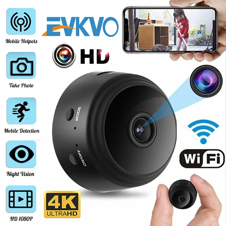 Мини камера EVKVO HD 1080P с датчиком ночного видения|Камеры видеонаблюдения| |