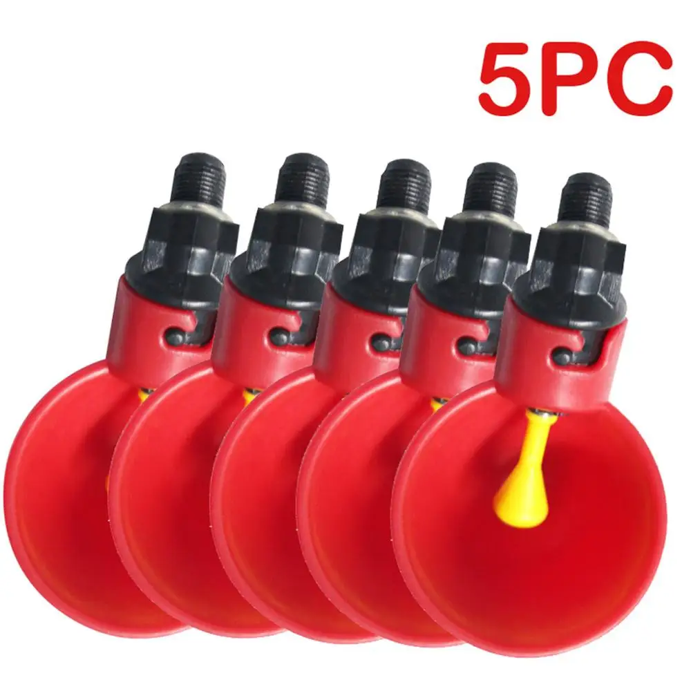 Taza automática para beber pollo, alimentador de pollos, tazas para beber agua de plástico, fácil instalación, 5 uds.