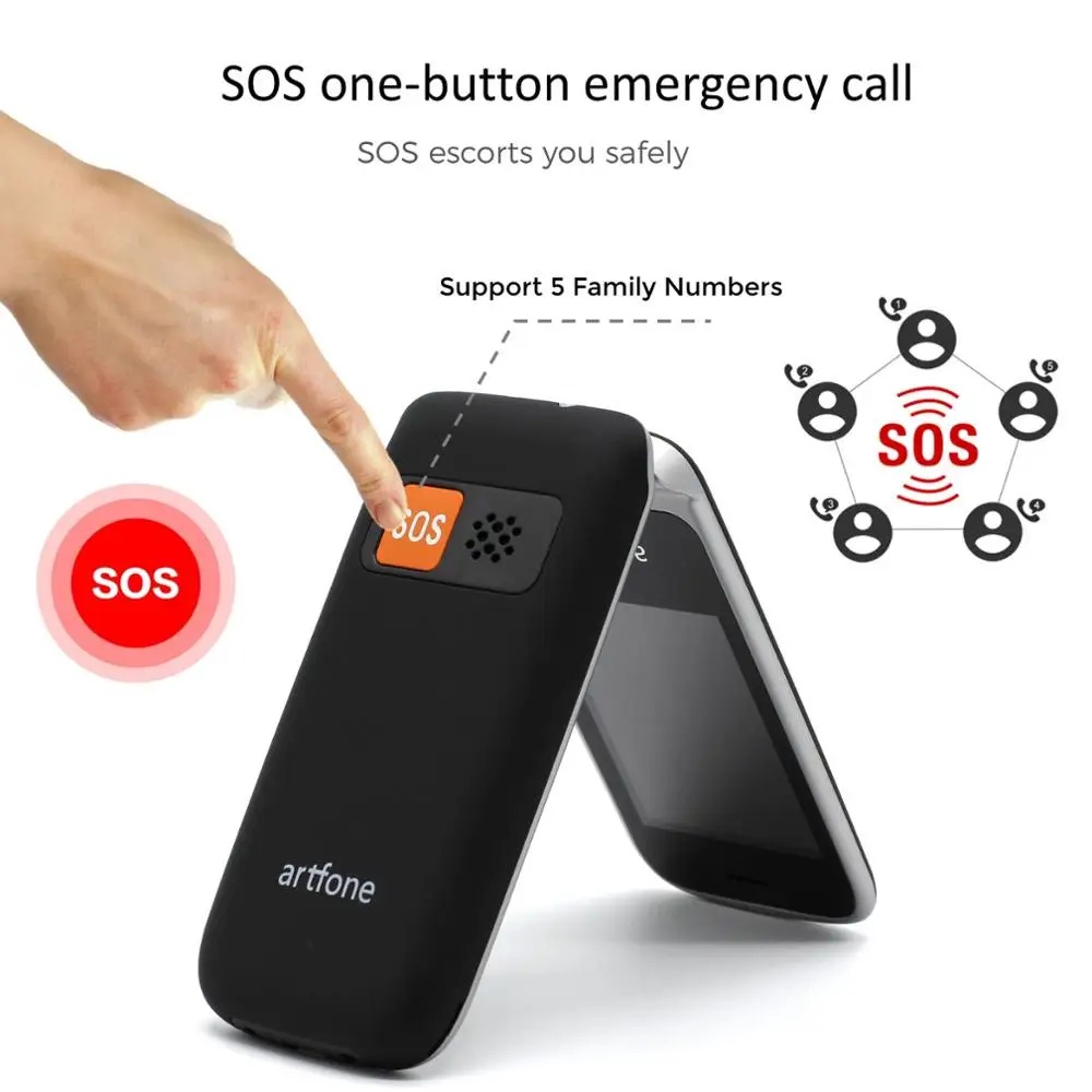 Artfone flip Big Button Mobile Phone for Elderly