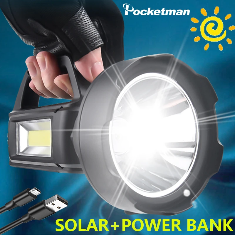 Foco LED recargable, potente linterna, luz de Camping, 6500mAh, focos LED para actividades al aire libre|Linternas antorchas| - AliExpress