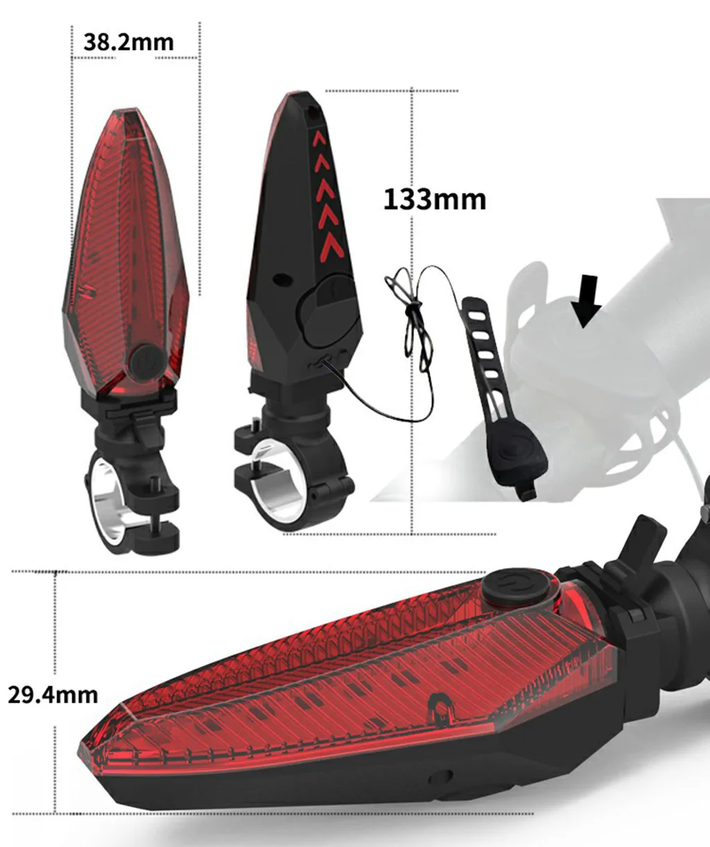 Sale Mini Bicycle Light USB Rechargeable Cycling Bicycle MTB Handlebar Grip Bar End With LED Light Warni #0808 #0808 5
