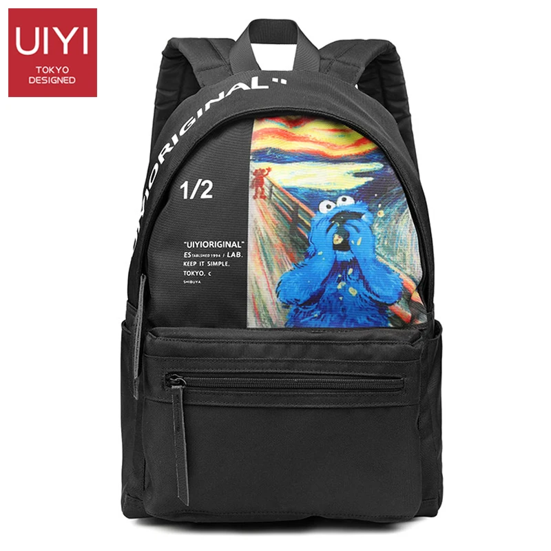 

2019 Backpack Men's Casual Fashion Trend Large Capacity Backpack Men Balck Print Backpack Japan Korea Travel Laptop Bag Student
