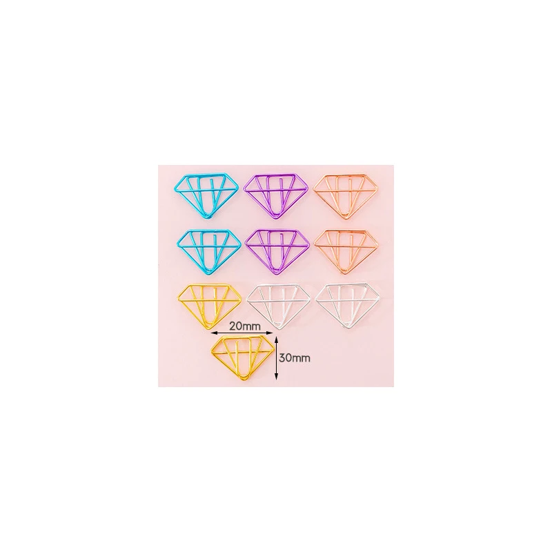 10 упаковок/Лот Новое поступление Kawaii Мини полые скрепки для бумаги креативные Kawaii винтажные канцелярские принадлежности Симпатичные закладки клип - Цвет: Diamond