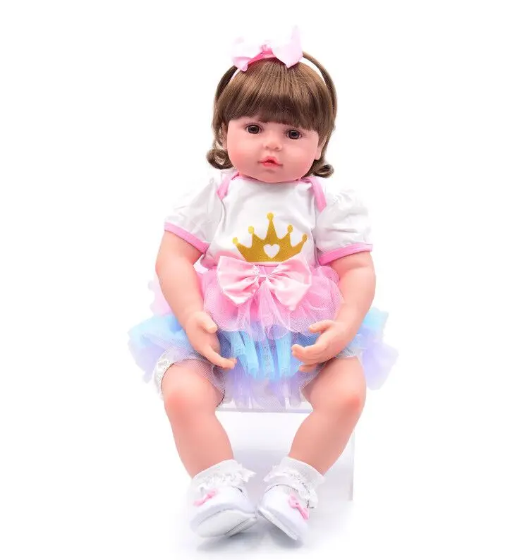 60 см силиконовые игрушки Reborn Baby Doll, как настоящая принцесса, куклы для малышей, подарок на день рождения, игрушка для сна