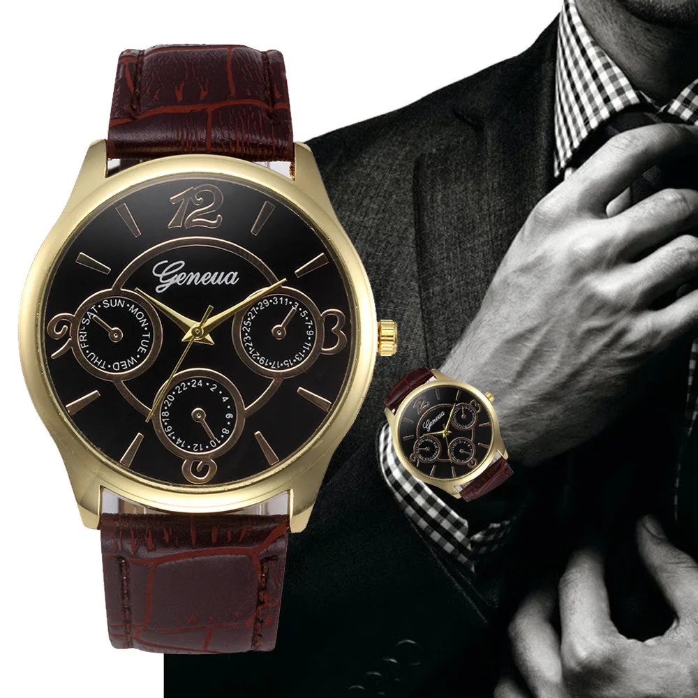 

Man Wrist Watch Retro Design Leather Band Analog Alloy Quartz zegarek meski relojes para hombre erkek kol saati uhren herren