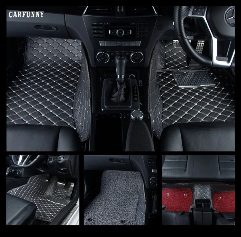 

right hand drive Car Floor Mats For SsangYong Rodius Kyron Actyon Waterproof Leather Non-slip Mat