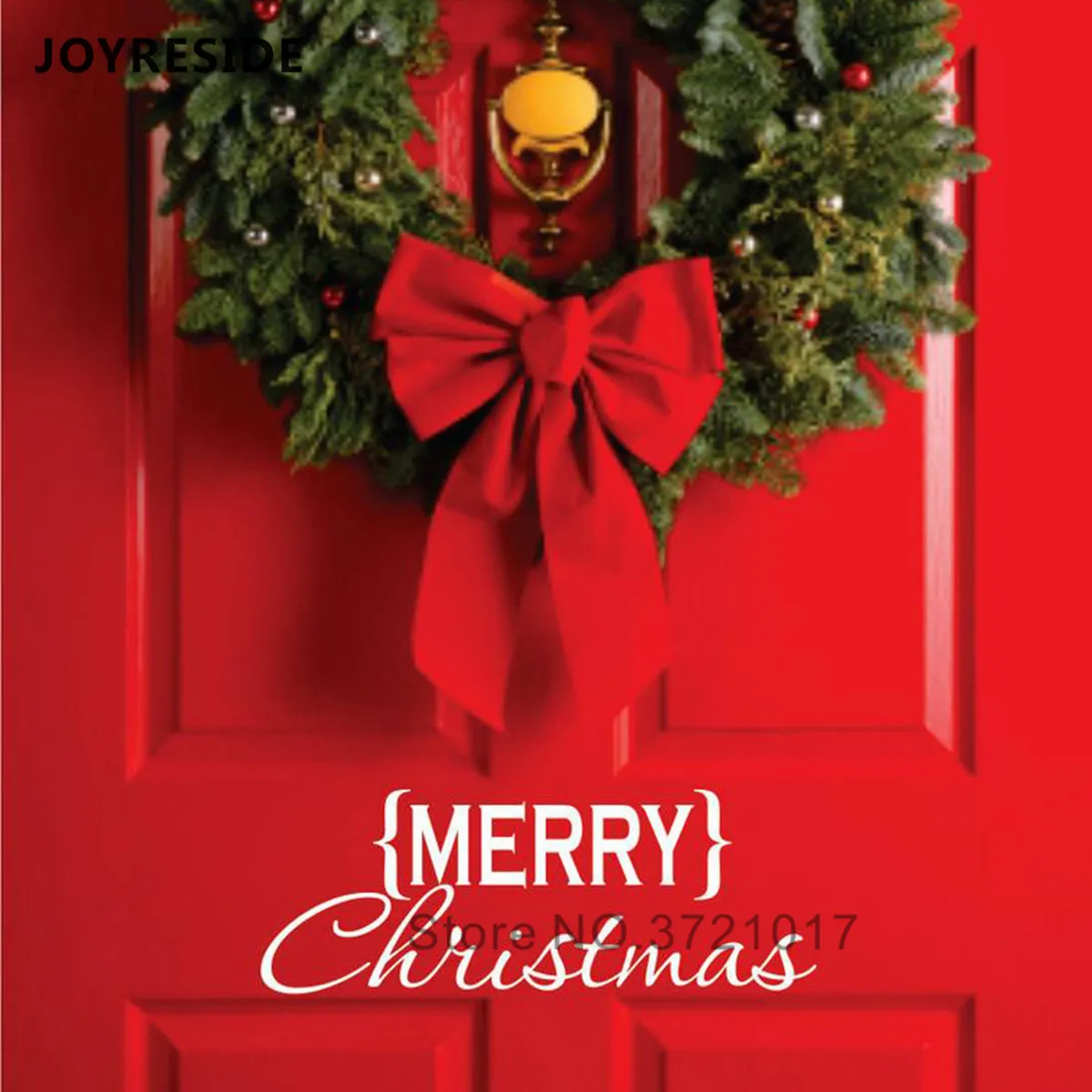 

Наклейка на дверь с надписью «Merry Christmas», праздничный декор для дверей, наклейки на стену, домашнее рождественское украшение, наклейки на дверь, виниловые наклейки M483