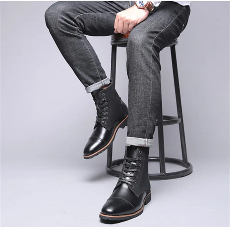 Мужская обувь зимние ботинки мужские модные повседневные мужские ботинки челси высокого качества