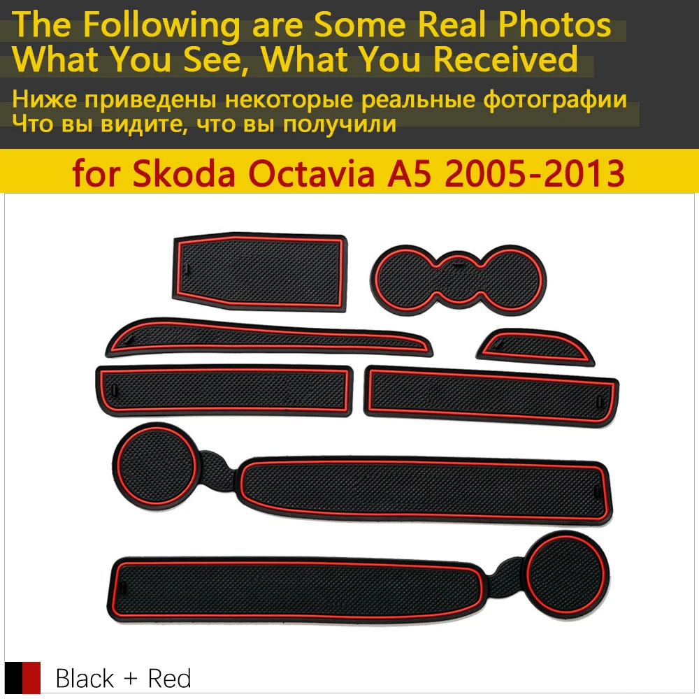 Противоскользящие резиновые чашки подушки Салонные подложки для Skoda Octavia A5 MK2 1Z 2003~ 2013 2005 2006 2008 2012 аксессуары наклейки для автомобиля