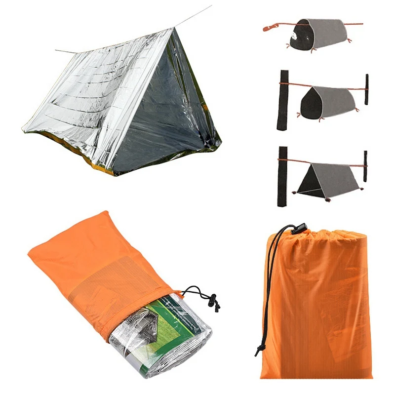 

Outdoor activities Emergency Tube Survival Shelter Blanket Tent Durable Tent Shelter Tarp For Camping Hiking Mountaineering