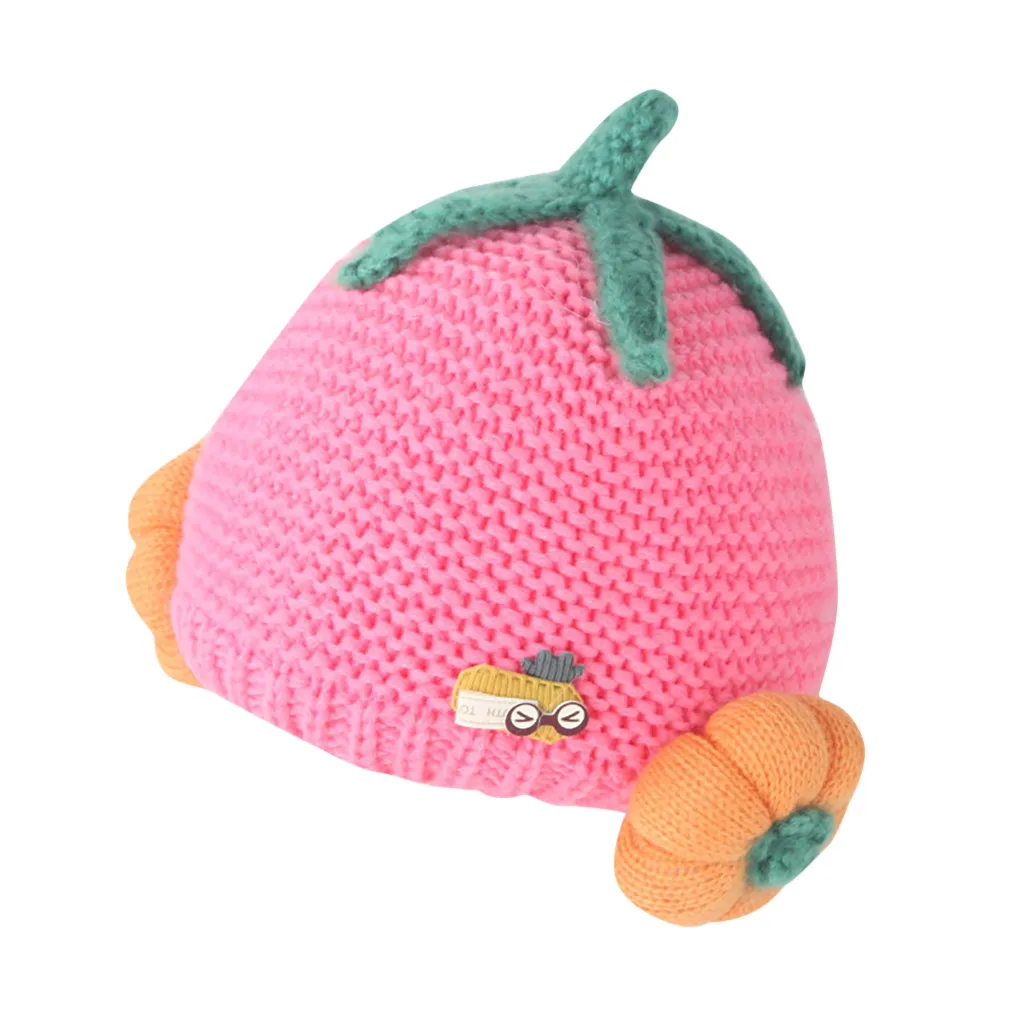 Модная детская шапка, вязаная, теплая, с ушками, с рукавами, с головой тыквы, шапка, зима-осень, новая, простая, модная, мягкая шапка