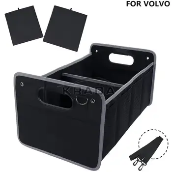

1X Trunk Box For Volvo S40 S60 S80 S90 XC40 XC60 XC90 With Embelm Foldable Large Capacity Organizer Car Rear Trunk Storage Box