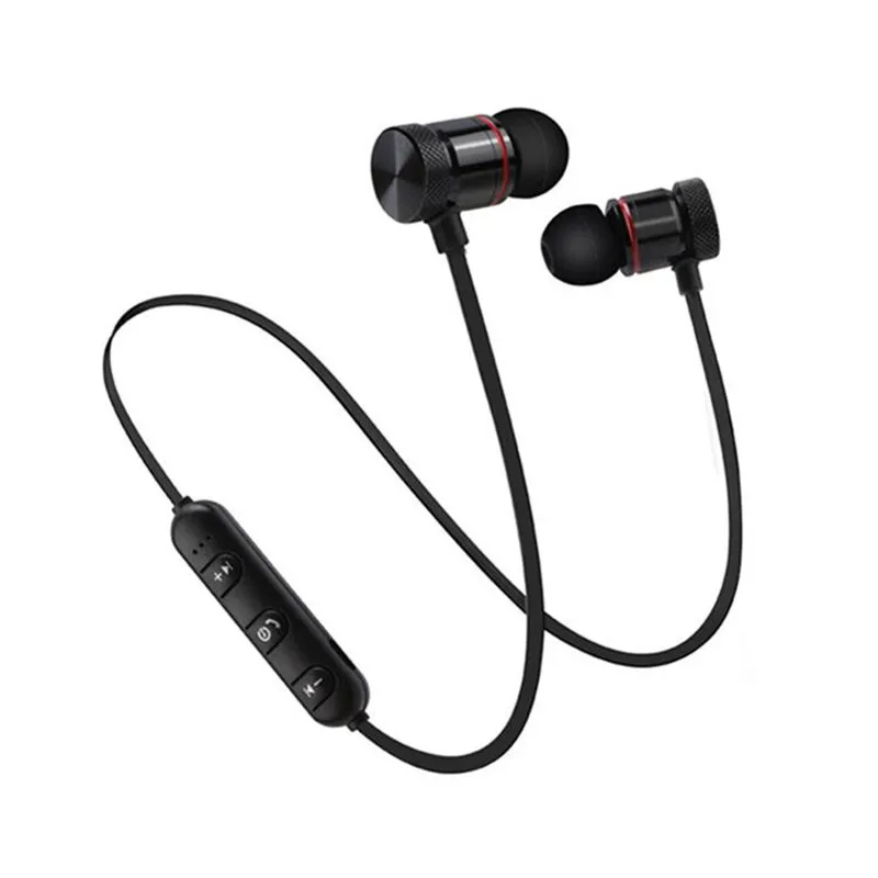 black Bluetooth гарнитура беспроводная гарнитура стерео наушники спортивные магнитные наушники с микрофоном для xaomi всех смартфонов - Цвет: black
