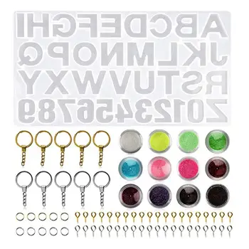 

1 Set Crystal Epoxy Resin Mold Capital Letters Pendant Casting Silicone Mould DIY