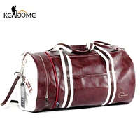 بولي Leather الجلود حقيبة جيم رياضية متعددة الوظائف التدريب اللياقة البدنية حقائب كتف حقيبة يد السفر مخطط كيس دي الرياضة النساء الرجال XA719WD