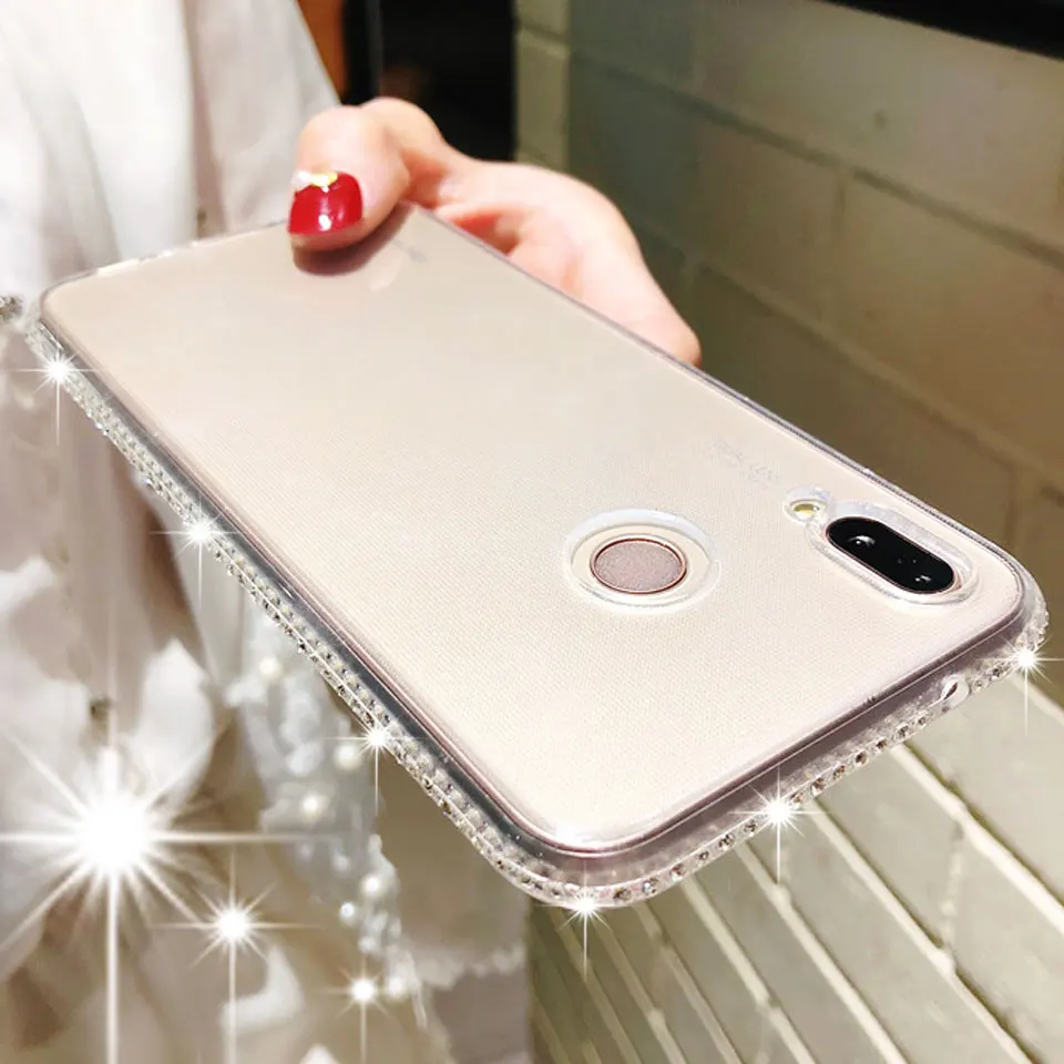 Алмазные чехлы для телефонов huawei P30 Pro P20 Lite mate 20 10 Nova 4 3 чехол TPU Honor 8X 8A 7A Y6 Prime 2018 P Smart