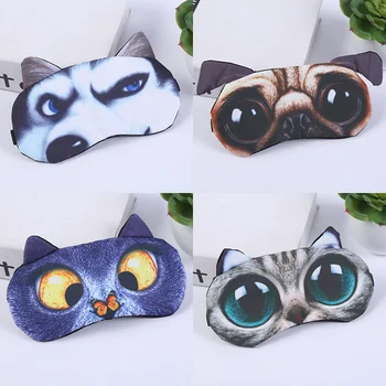 

1Pcs Cat Portable Blindfold Travel Eyepatch Sleep Mask Natural Sleeping Eye Mask Eyeshade Cover Shade Eye Patch Women Men Soft