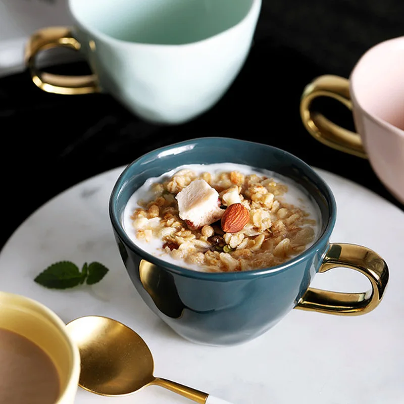 

Fashion Simple European Small Luxury Single Coffee Cup Elegant High-end Afternoon Tea Home Creative Office Mug Ceramic Cup