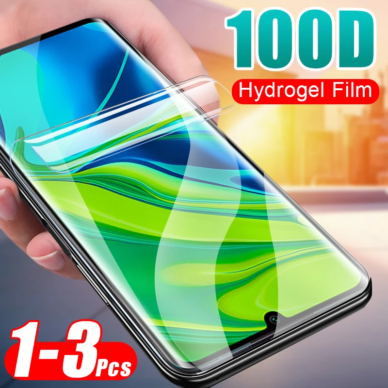 1 3 шт 100D Гидрогелевая пленка для Xiaomi Note 10 Pro 9T 9 SE 8 Lite CC9e A3 полное покрытие Защитная