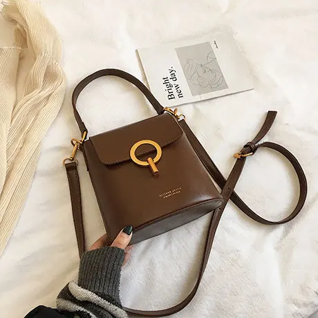 Модные переноски сумка Ins бретель через одно плечо косые сумки - Цвет: Dark Brown