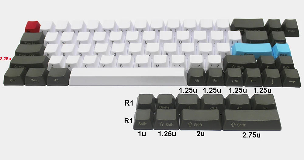 XDA OEM Keycap PBT Сублимация для Tada68 XD60 XD64 GH60 GH64 GK61 GK64 FC660 механическая клавиатура темно