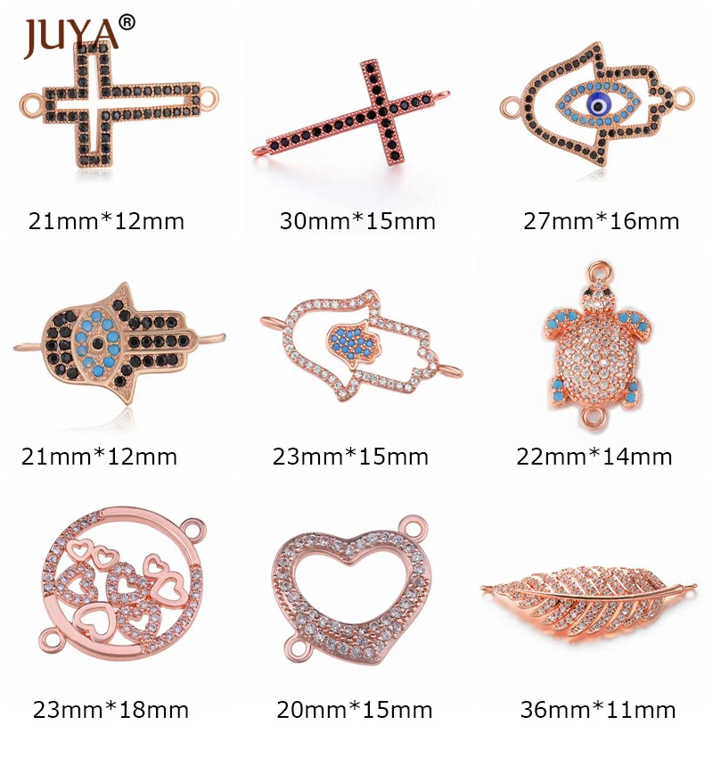Модные 10 стилей медная металлическая инкрустация циркония Rhinestone серии шармы-соединители для изготовления браслетов ожерелья Аксессуары ювелирная фурнитура