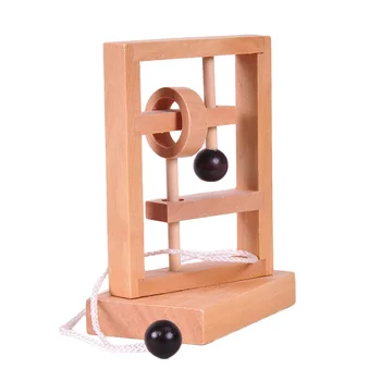 

Wooden Rope Loop Puzzle IQ Mind String Brain Teaser Game Learning 3D Education Puzzle Toy New Desk Novelty