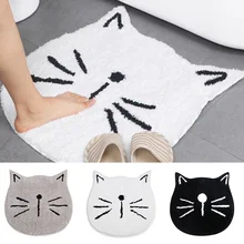 Ворсистый ковер с мультяшными кошками для ванной комнаты, впитывающий нескользящий коврик для кровати, домашний вход, гостиная TP899