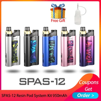 

Original 510vape SPAS 12 Resin Starter Kit with 950mah Battery Super Vibration Airflow Adjustable for Sub Ohm Tank VS pasito