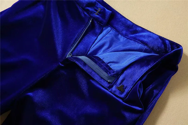 Женские велюровые брюки наивысшего качества на осень и зиму, комплект из 2 предметов, дизайнерские наряды, синяя черная бархатная куртка и брюки, комплекты костюмов