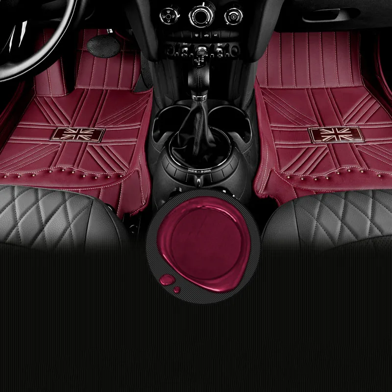 Full Set Union Jack Anti skid All Surrounded PVC Leather Car Floor Mats