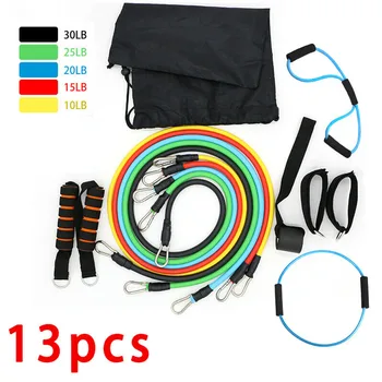 

11/13PCS Resistance Bands Workout Exercise Yoga Set Crossfit Fitness Tubes Kits for Home Exercises CN / US Stock