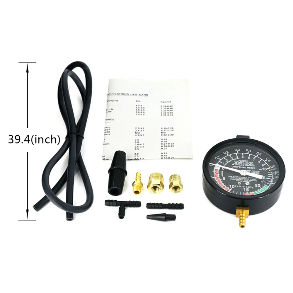 Válvula de Carburador Válvula de Combustível Testador de Pressão à Vácuo Detecção de Bloqueio Kit de Teste de Tubo de Escape 10 Automóveis e motos