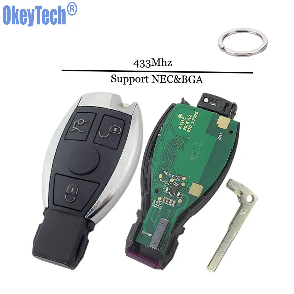 OkeyTech дистанционный ключ для Mercedes Benz W164 C200 A200 W203 W204 W205 брелок для Mercedes-benz и аварийная поддержка лезвия