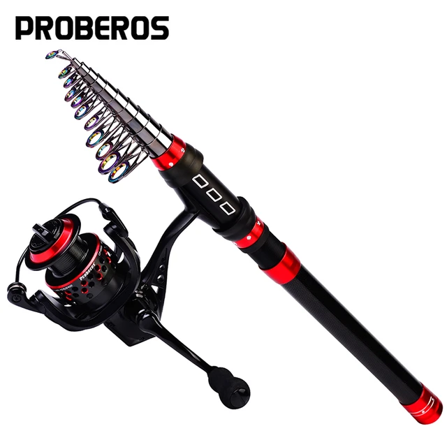 PROBEROS Telescopic Fishing Rod And Reel Combo 1.8-3.6m Carbon Fiber  Fishing Pole 5.0:1 Spinning Reel Kit for Short Travel - AliExpress