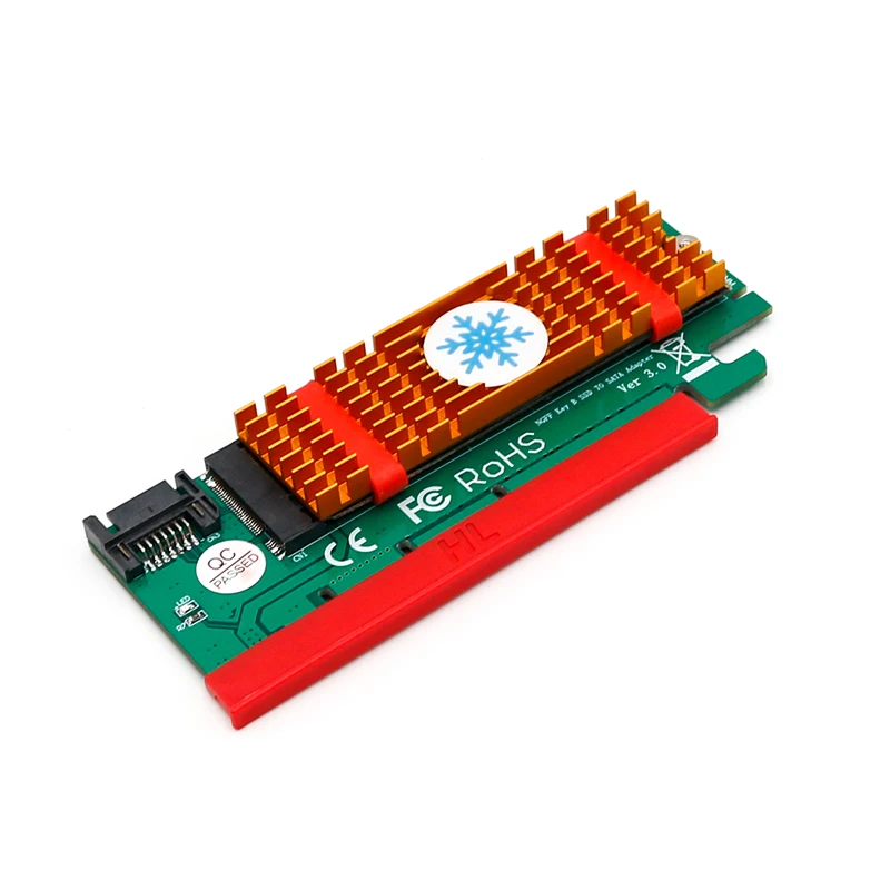 PCI Express к M.2 NGFF SSD адаптер Райзер SATA-Bus M2 SSD B Ключ PCIE слот радиатор SATA кабель для 2230-2280 Размер m.2 полная скорость