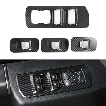 

4pcs/set ABS Carbon Fiber Window Switch Panel Overlay Cover Trim For Ford F150 2017 2018 2019 2020 Car Styling Accessories