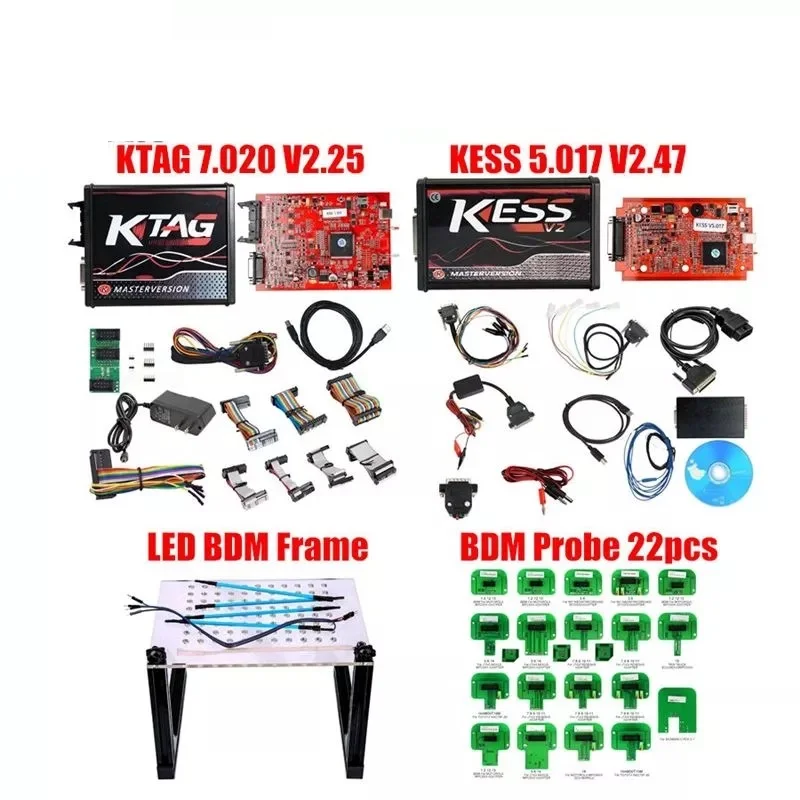 KESS V5.017 4 светодиодный KTAG V7.020 светодиодный BDM Рамка K-TAG 7,020 ECU чип V2.47 онлайн KESS V2 5,017 полный мастер OBD2 менеджер настройки - Цвет: show as the photo