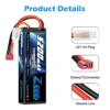 2units Zeee 5200mAh 7.4V 50C Lipo Batteries for RC Car 2S RC Lipo Battery with Deans Plug For RC Car Truck Helicopter Boats ► Photo 2/6