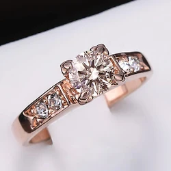 Classical Wedding Rings For Women Shiny Cubic Zircon Engagement Anniversary Gifts For Lady Girls Trend Jewelry Accessories R051