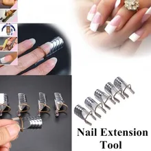 

5 Pcs Reusable French Salon Nails Art Metal UV Gel Acrylic Extend Equipment Nail Holder