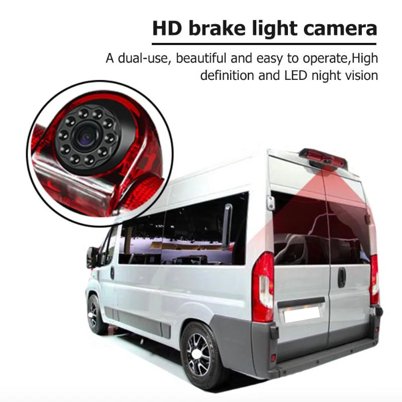 Car Rear View Brake Light Camera Car Reversing Camera 8Led Light Infrared Night-Vision Camera for Fiat Ducato X250 Citroen Jumpe