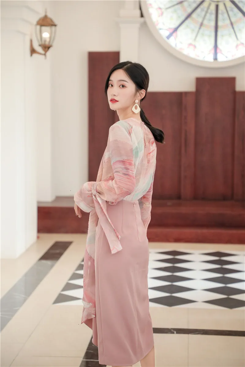 Autumn And Winter New Products Fashion Retro Long Section Over The Knee Side Slit High Waist Skirt D269