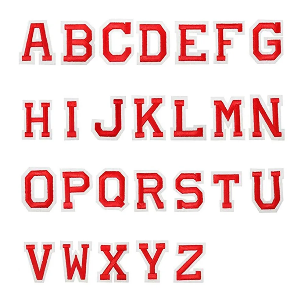 

A-Z 26pcs English Alphabet Letter Patches Embroidered Iron On letters Patch For Clothing Badge Paste For Clothes Bag Shoes