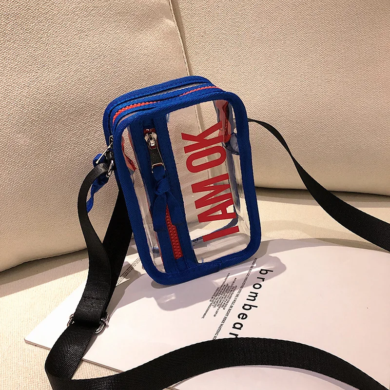 

2019 summer new package transparent small bag PVC jelly package simple shoulder bag mobile phone bag