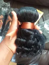 Mechones de pelo humano Remy con Perla Negra y ondas profundas, mechones de 30 pulgadas con cierre, 3 mechones