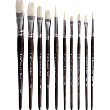 

10pcs Gouache Paint Brush Set Sable Wooden Handle Mixed Drawing Supplies Artist Painting Painter Students For Canvas Acrylic Oil