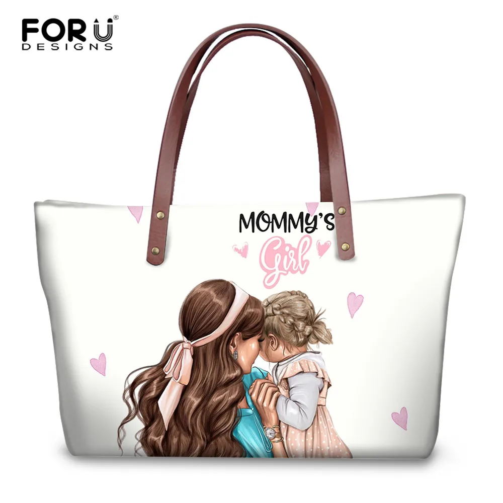 FORUDESIGNS Модные женские сумочки супер мама мальчик девочка напечатанная Женская