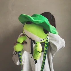 Mochila De felpa de Anime japonés HS1 para niños, morral escolar de viaje con forma de rana, muñeco de peluche de animales para niñas y jóvenes, 2022