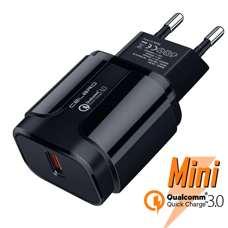 

Quick Charge 3.0 QC USB Charger Wall Adapter for Xiaomi Mi 9 SE 9T cc9 cc9e Huawei Y9 nova 5 4 Honor 9x 9 10 fast charge 18W